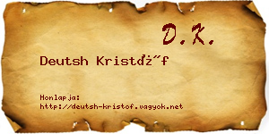 Deutsh Kristóf névjegykártya